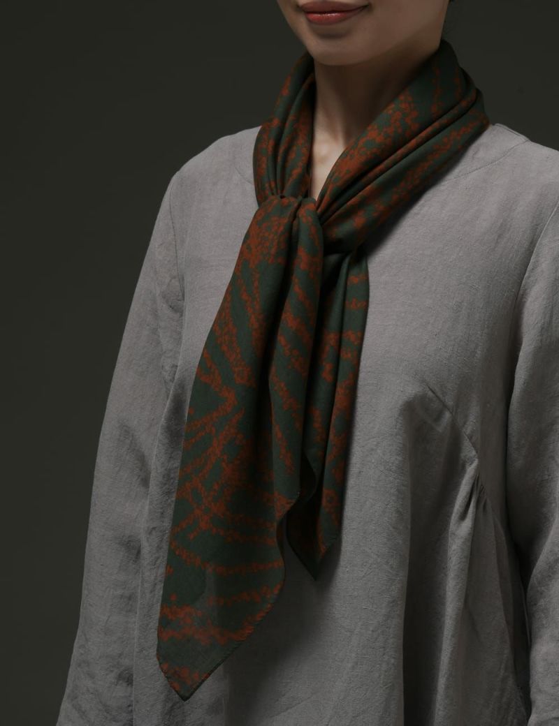 コットンスカーフ　すすき柄