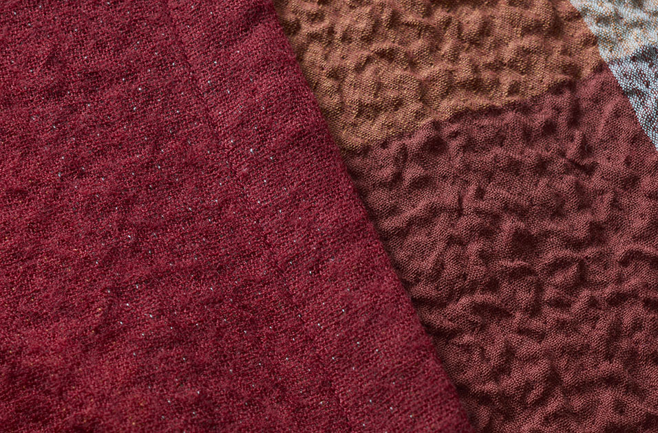 綿ウール二重織裏格子｜暮らしの布図鑑