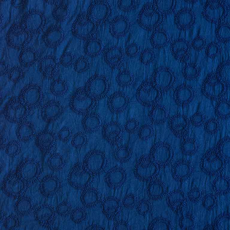 藍染青い花刺繍