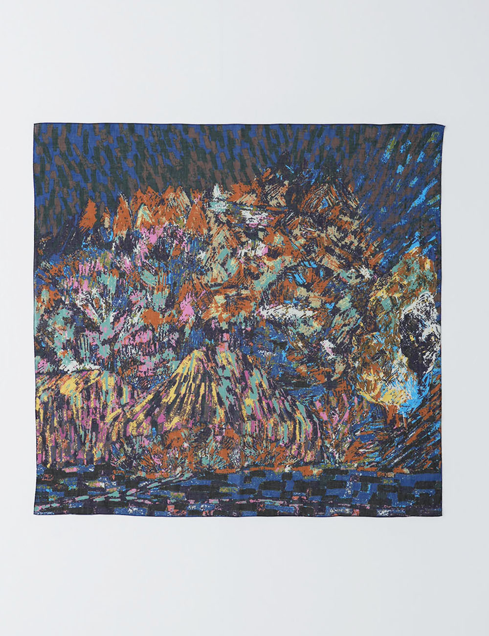 コットンスカーフ　里山柄