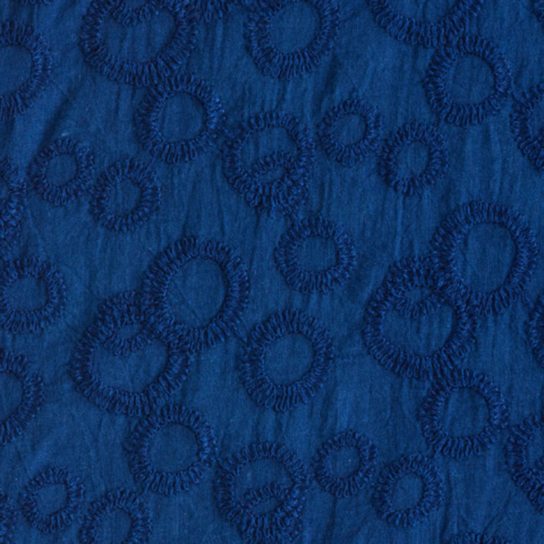 藍染青い花刺繍