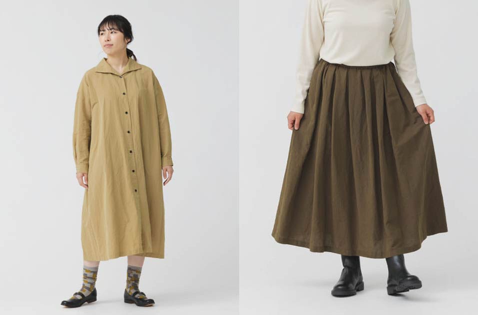 女性らしさを演出。風合いの良い素材が魅力のワンピースとスカート