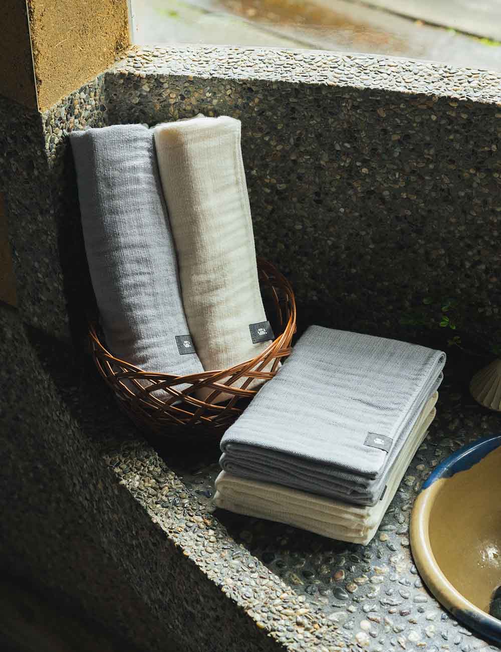 ガーゼ織りタオル