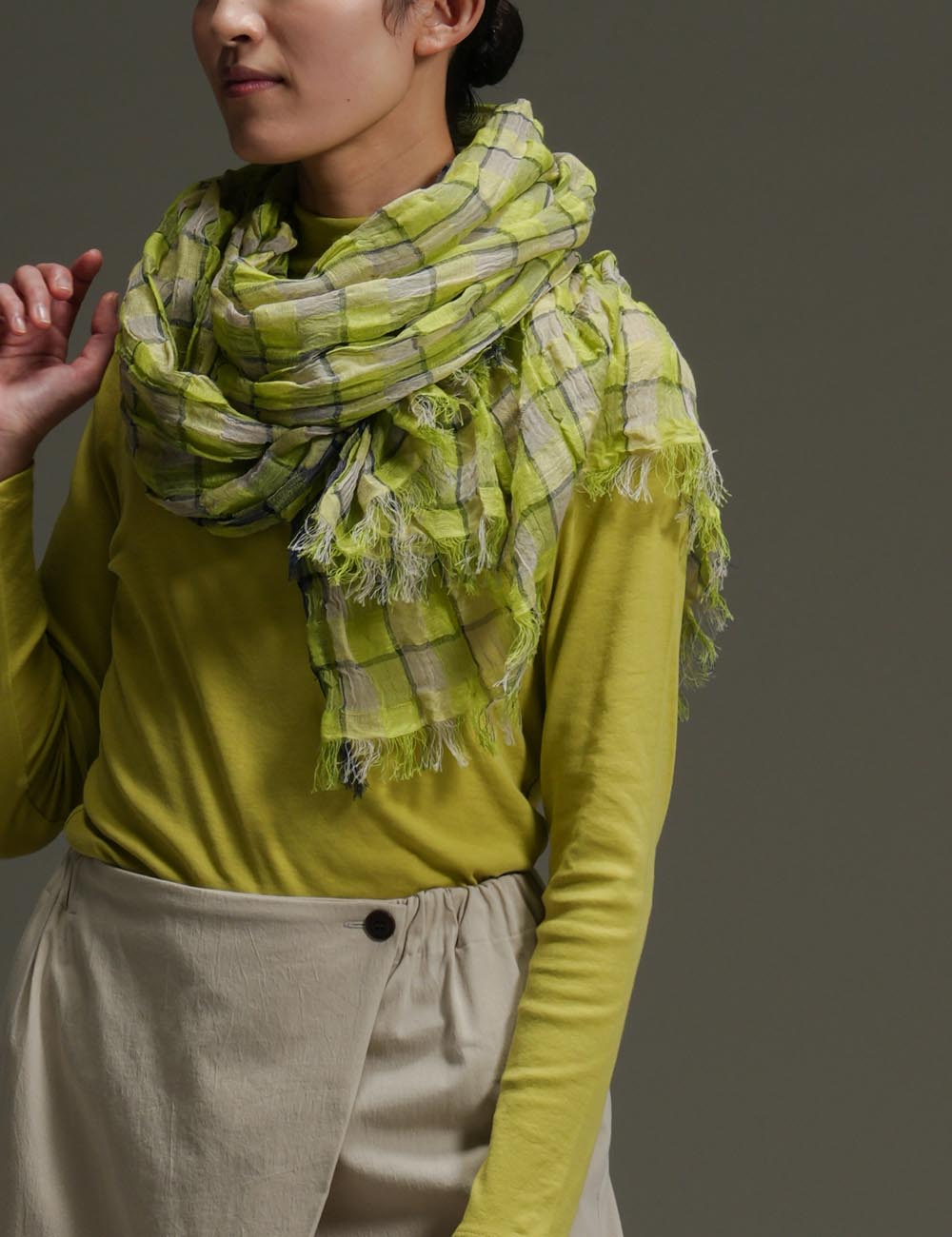 ストールギンガムチェック柄