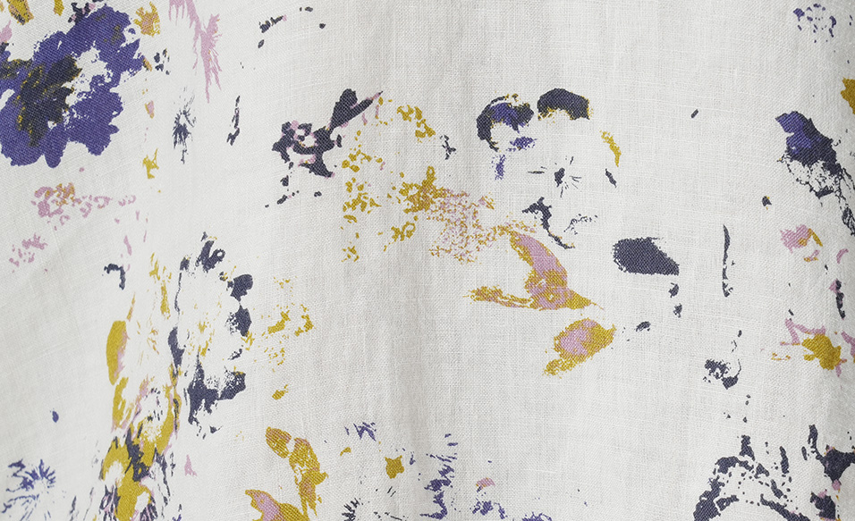 リネン花便りプリント生地