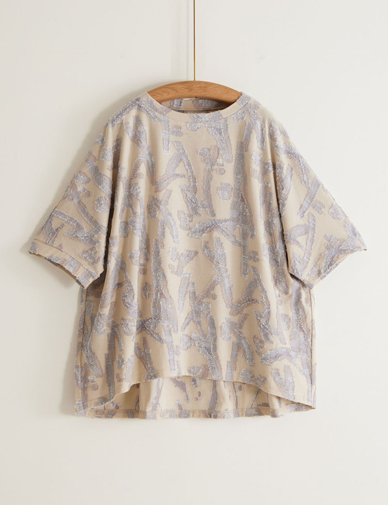 おもだかジャガード　プルオーバー玉紫陽花(たまあじさい）