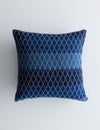  藍菱形刺子クッションカバー