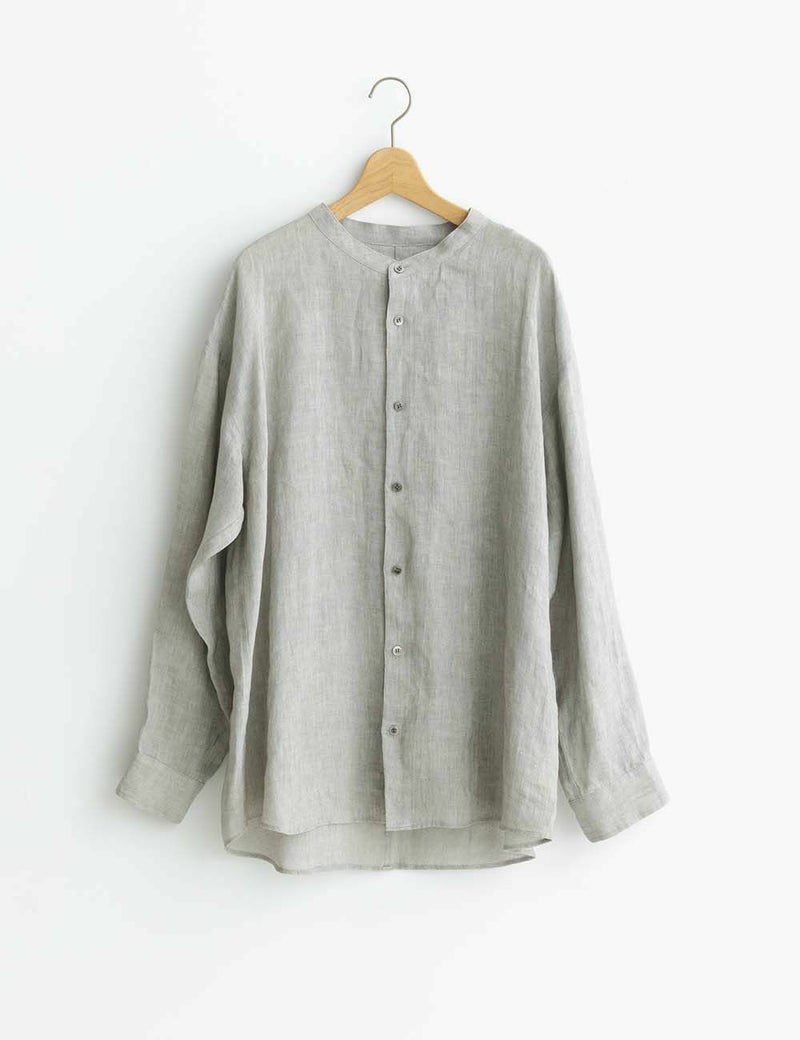リネンボイル墨染めブラウス山桑（やまくわ）