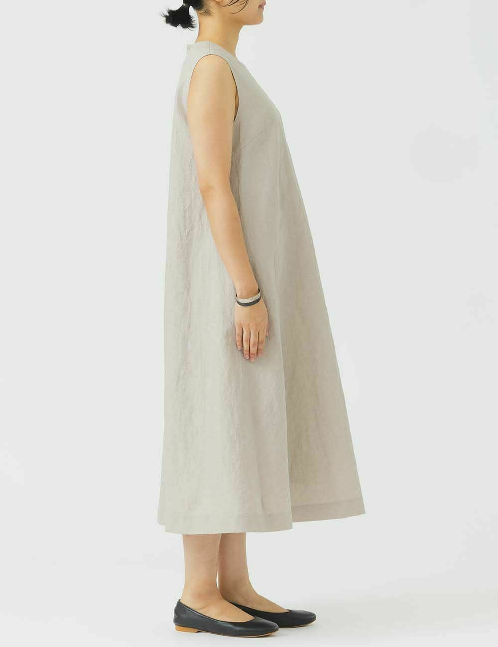 綿麻シルクシャンブレーワンピース黄釣舟（きつりふね） | 石見銀山 群