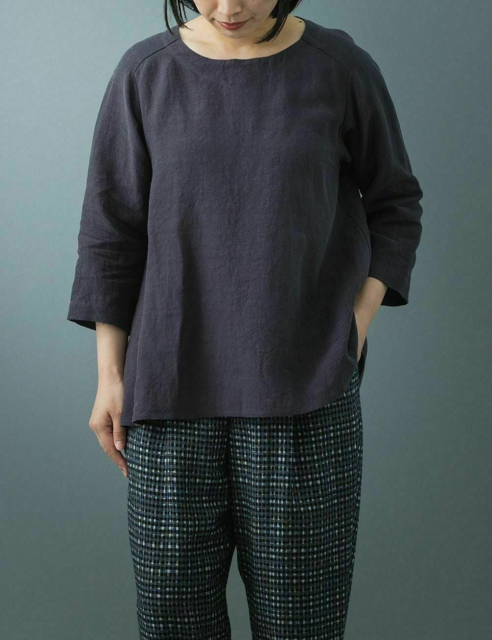 リネンワッシャーラウンドブラウス | 石見銀山 群言堂オンラインストア