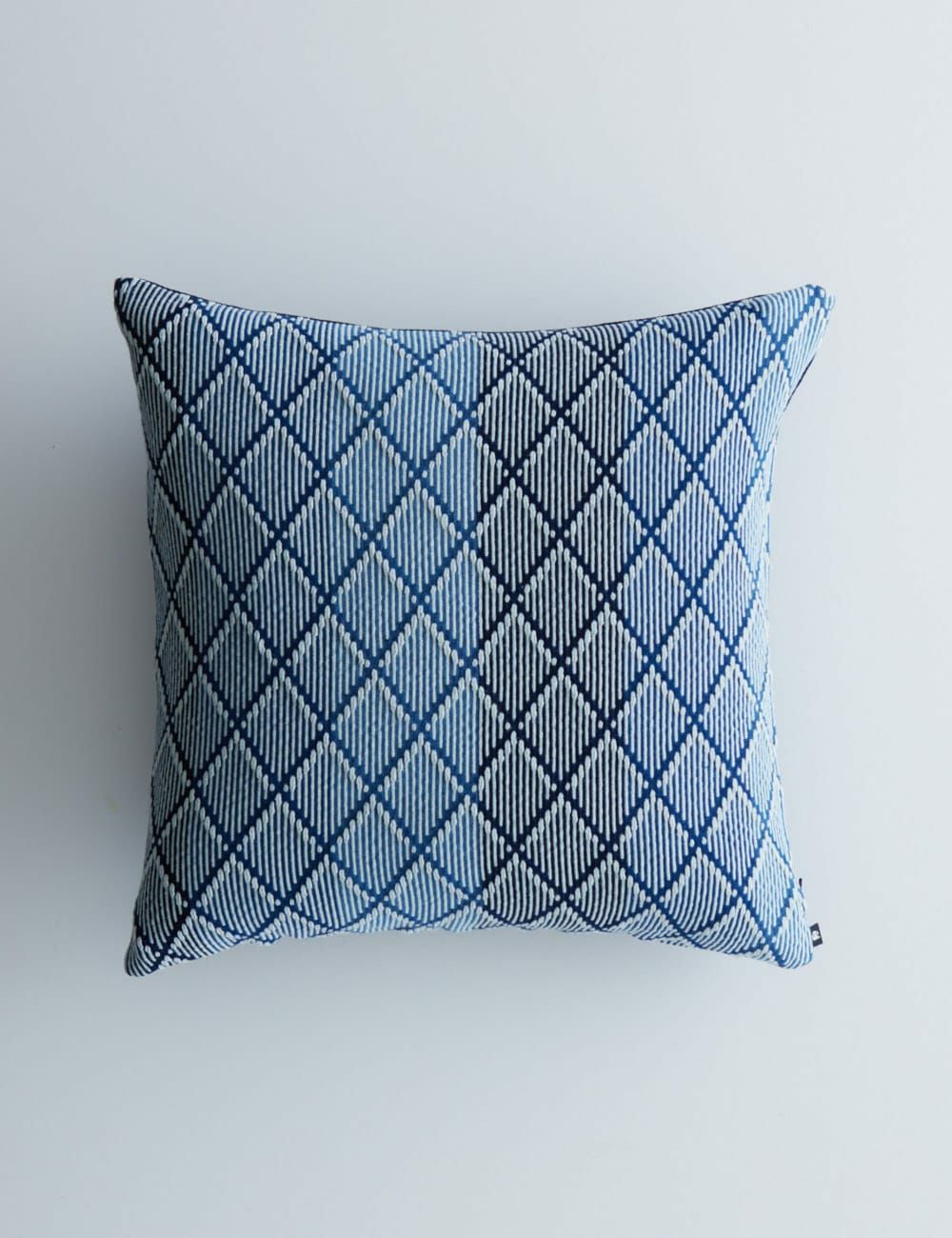 藍白菱縞クッションカバー