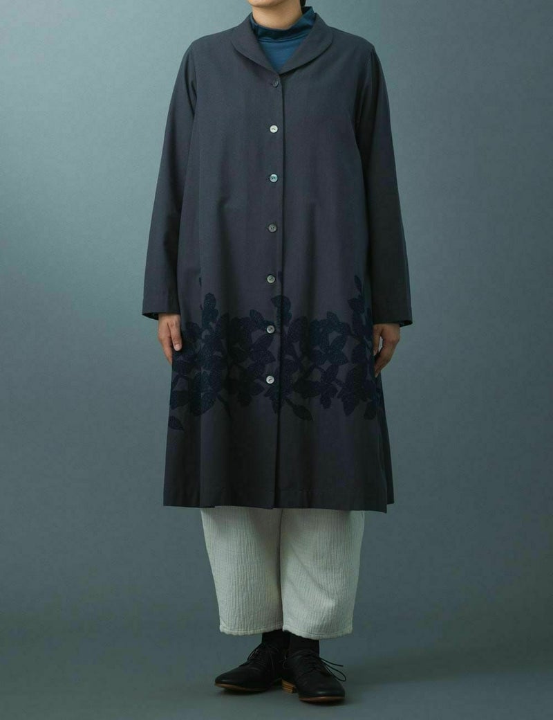 木陰の鳥刺繍　ジャケット栃葉人参（とちばにんじん）