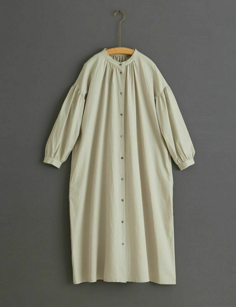 綿カシミヤ綾織ワンピース紫金草（しきんそう） | 石見銀山 群言堂