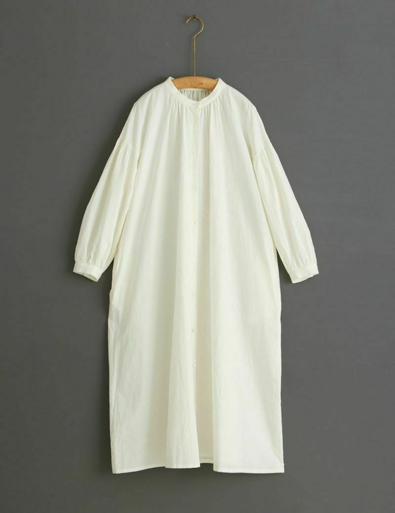 綿カシミヤ綾織ワンピース紫金草（しきんそう） | 石見銀山 群言堂