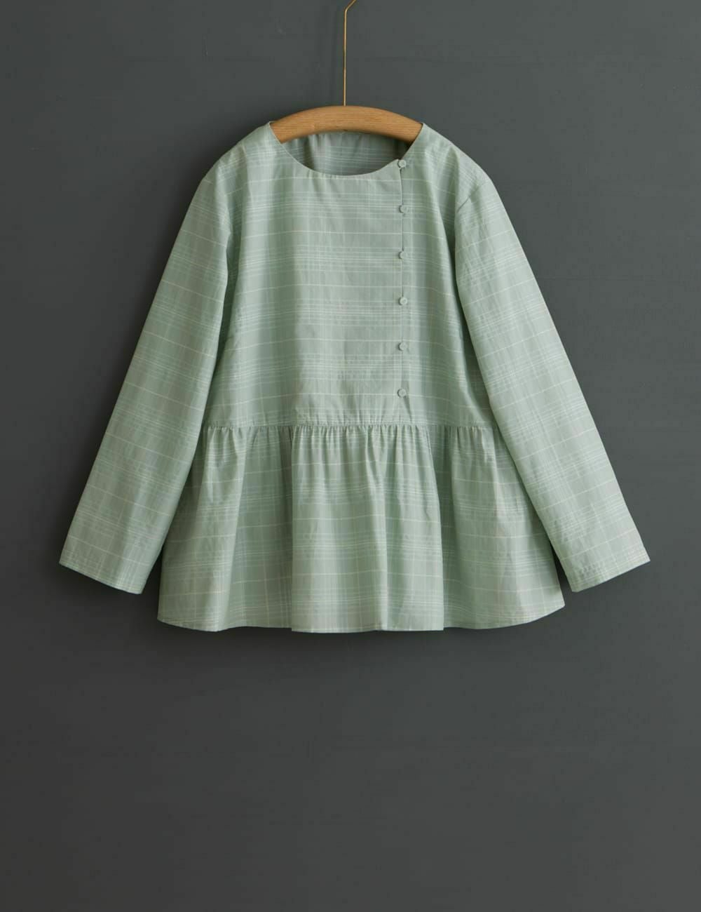 綿シルク透かしチェック ブラウス姫白根（ひめしろね） | 石見銀山 群