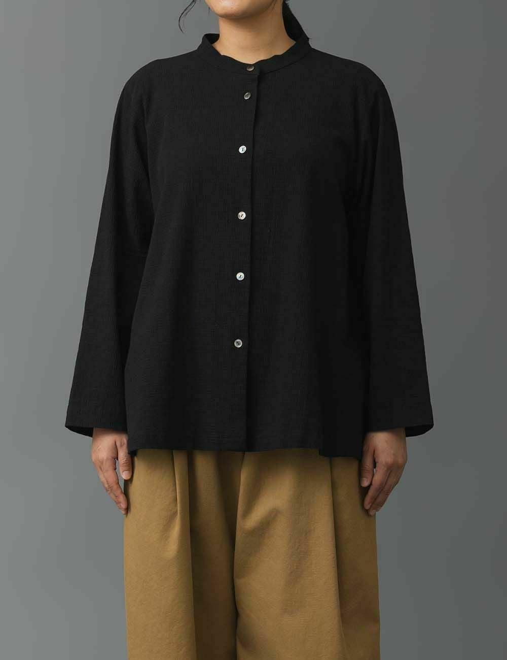 綿ボイル空羽格子ブラウス蓮華升麻（れんげしょうま） | 石見銀山 群言