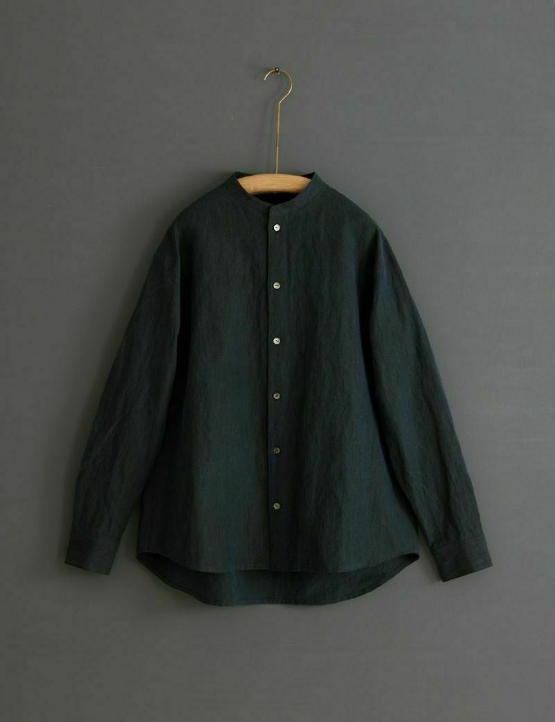 炭藍染綿麻平織ブラウス節黒（ふしぐろ） | 石見銀山 群言堂オンライン