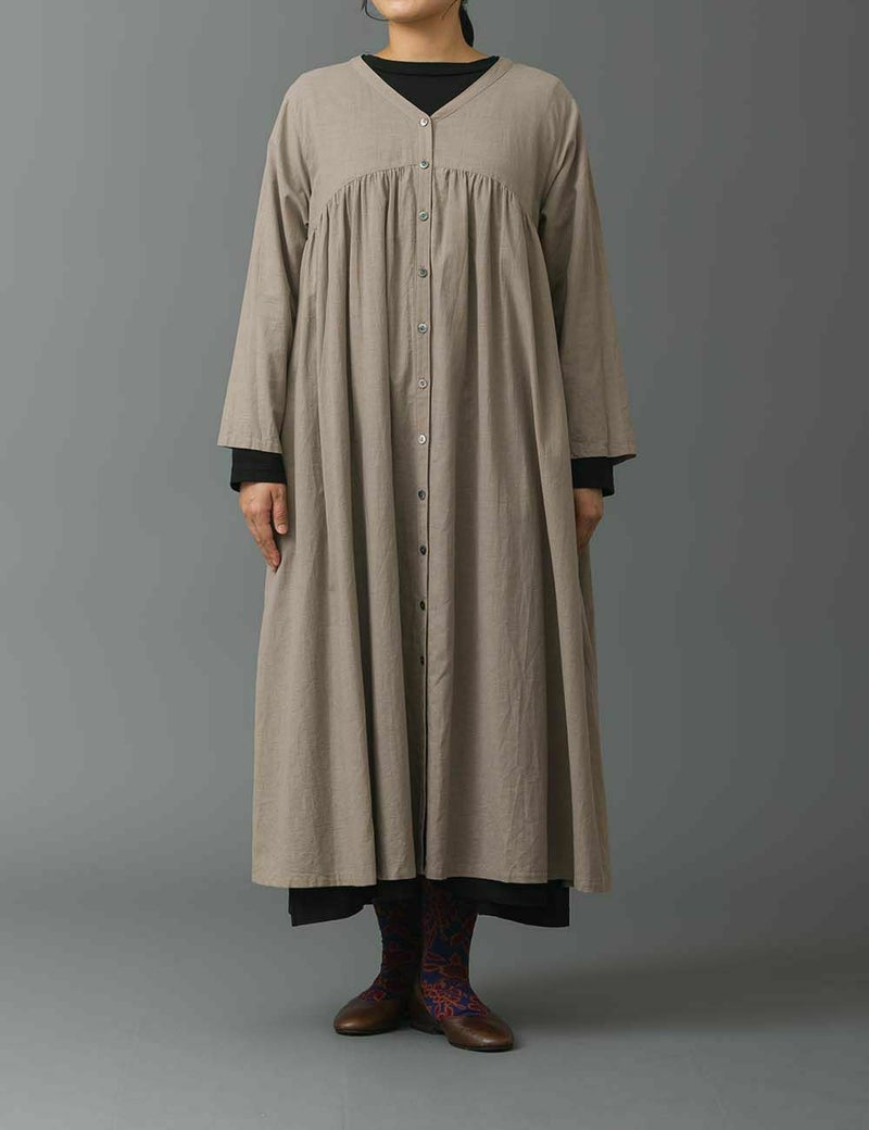 綿麻ボイルローン　ワンピース比翼草（ひよくそう）