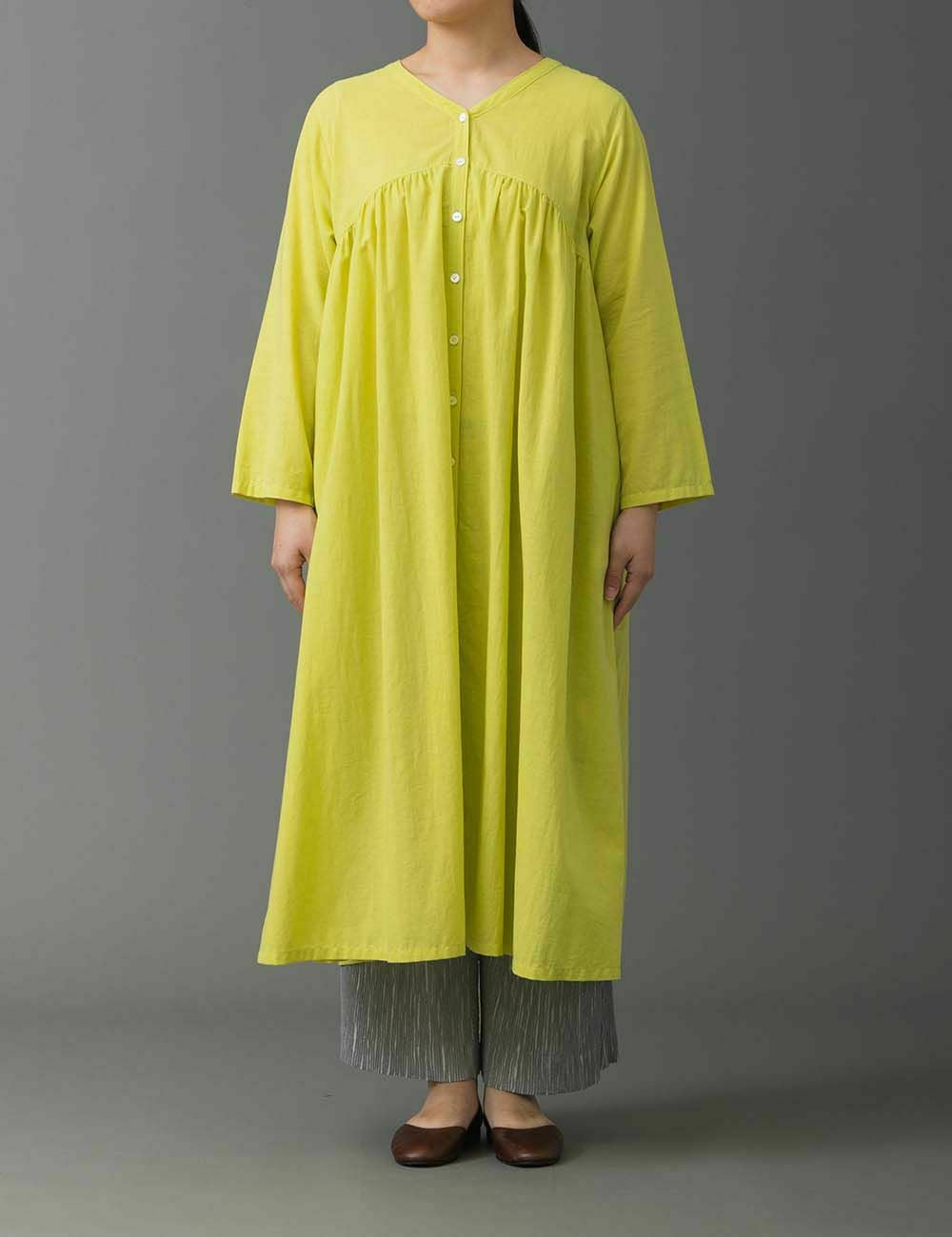 綿麻ボイルローン　ワンピース比翼草（ひよくそう）