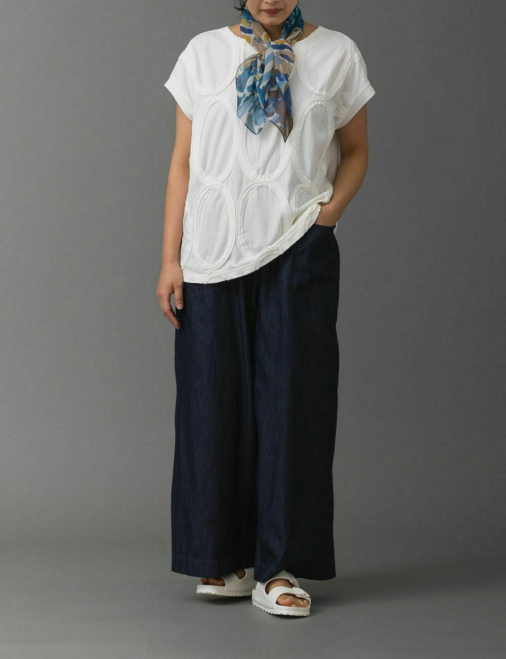 ムラ糸ライトデニムパンツ山薄荷（やまはっか） | 石見銀山 群言堂