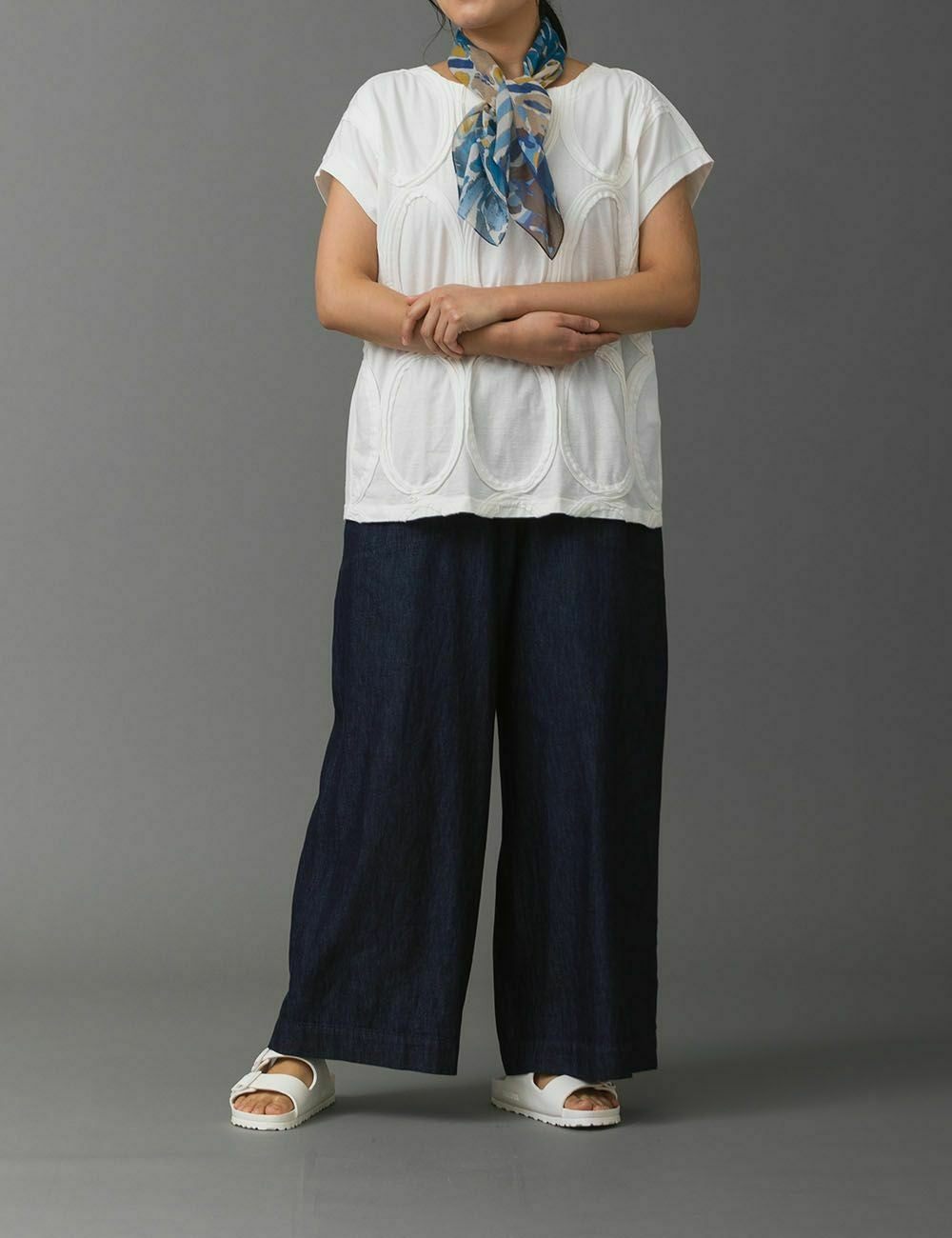 ムラ糸ライトデニムパンツ山薄荷（やまはっか） | 石見銀山 群言堂