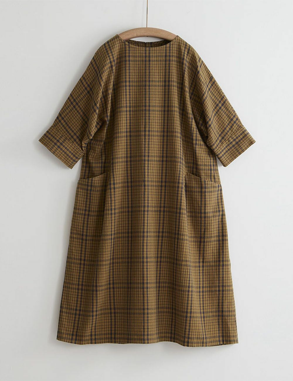 綿麻チェックワンピース宿木（やどりぎ） | 石見銀山 群言堂オンライン