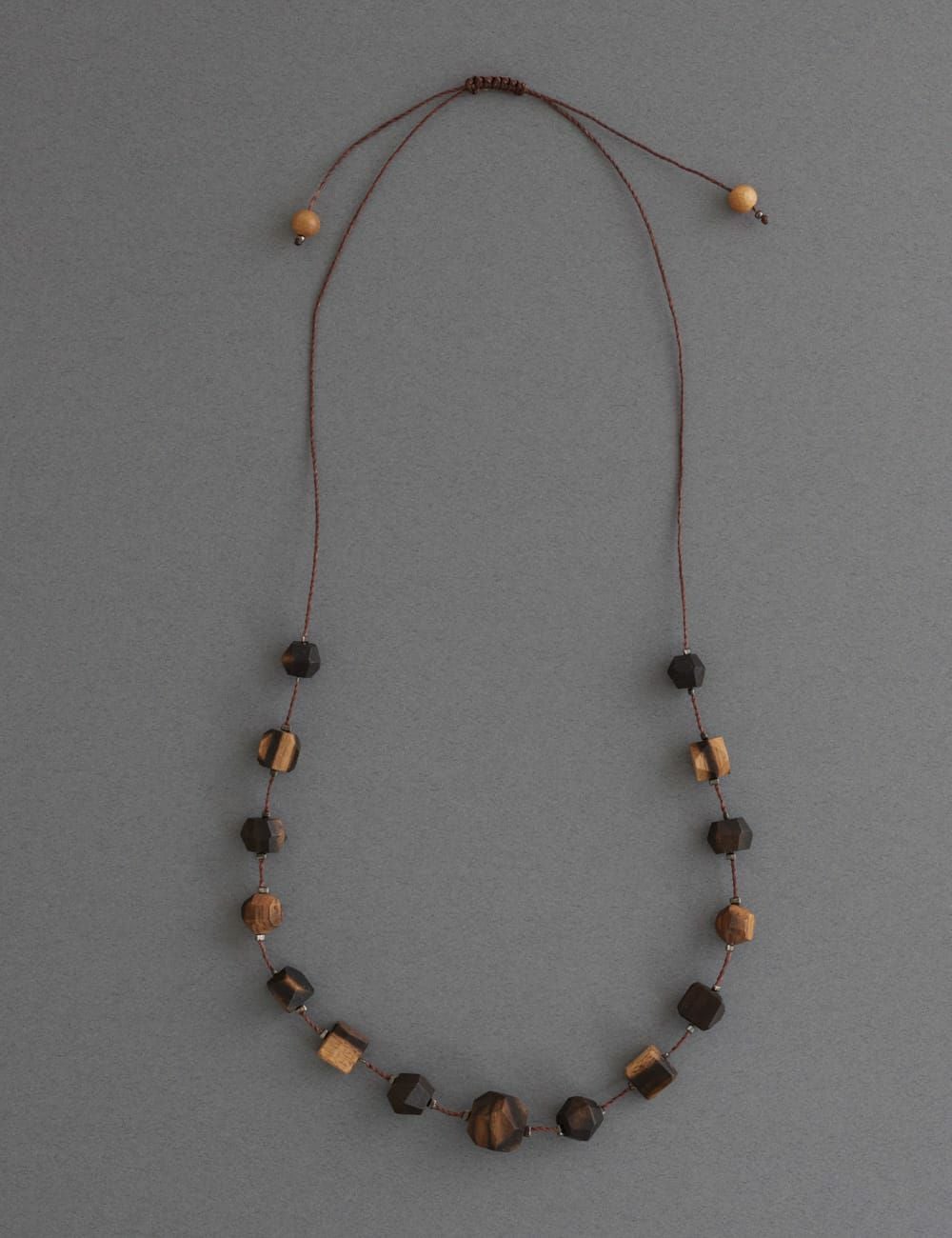 黒柿 ビーズネックレス