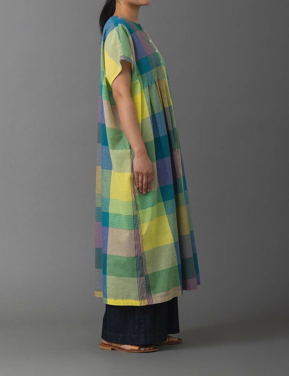 多彩チェックワンピース白山菊（しらやまぎく） | 石見銀山 群言堂