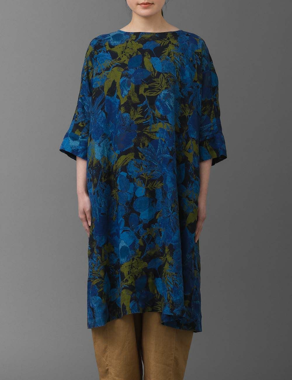 リネン夏の葉プリントチュニック花楓（はなかえで） | 石見銀山 群言堂