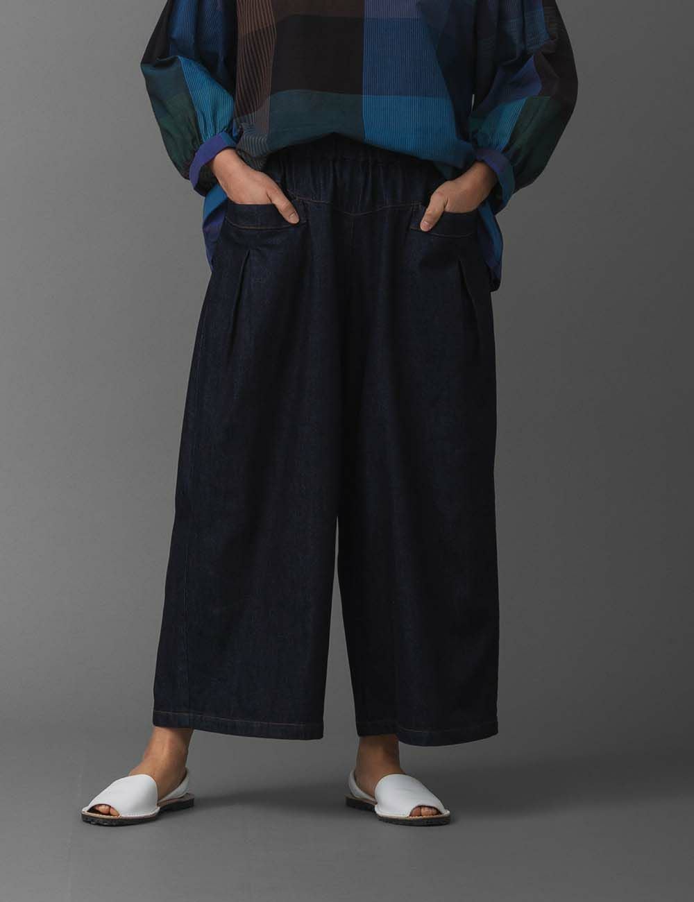 8オンスカツラギデニムパンツ薄荷（はっか） | 石見銀山 群言堂