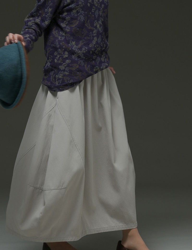 綿ボイルツイルスカート利根薊（とねあざみ）