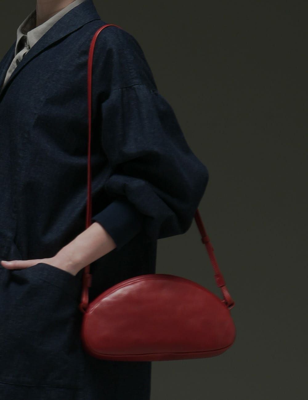 こぎん刺子デニムジャガードジャンパースカート鷺草（さぎそう