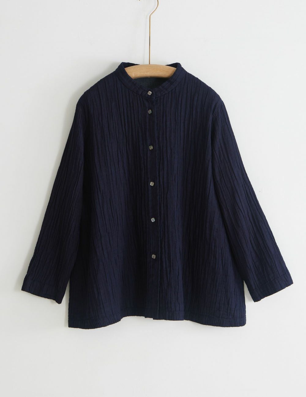 インディゴタック二重織ブラウス蓮華升麻（れんげしょうま） | 石見