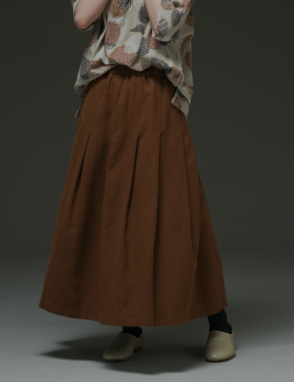 バイカラー二重織スカート菩提樹（ぼだいじゅ） | 石見銀山 群言堂