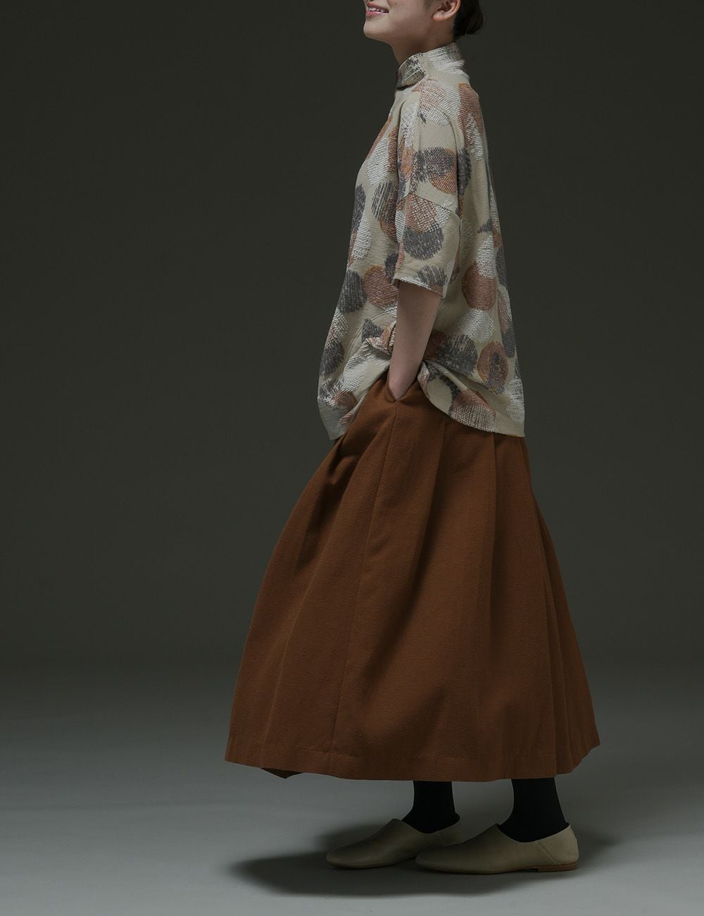 バイカラー二重織スカート菩提樹（ぼだいじゅ） | 石見銀山 群言堂