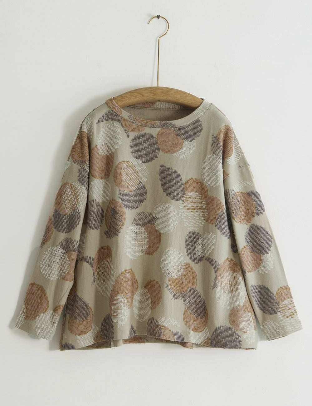 月の満ち欠けパイルジャガードプルオーバー青文字（あおもじ） | 石見