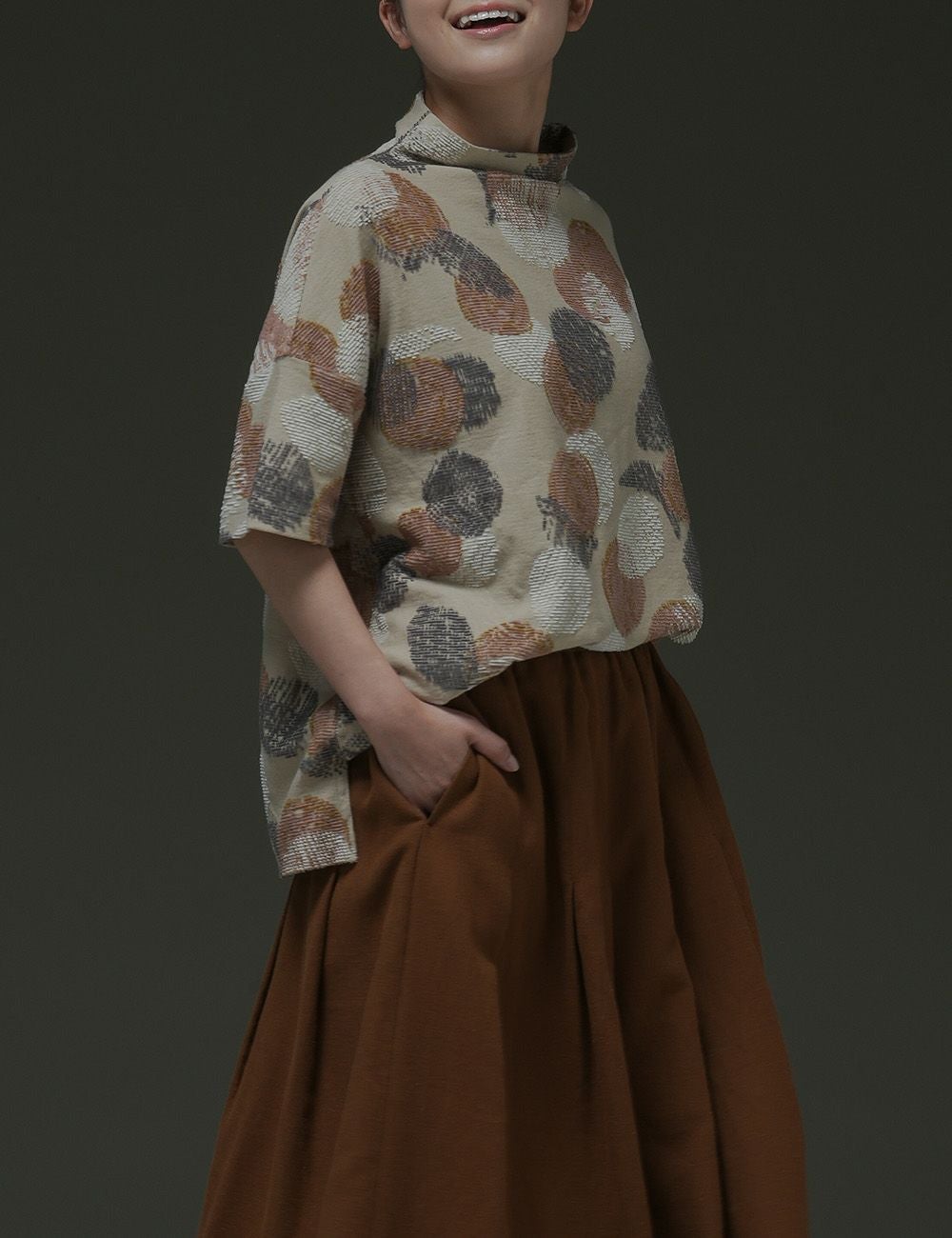 月の満ち欠けパイルジャガードプルオーバー三又（みつまた） | 石見