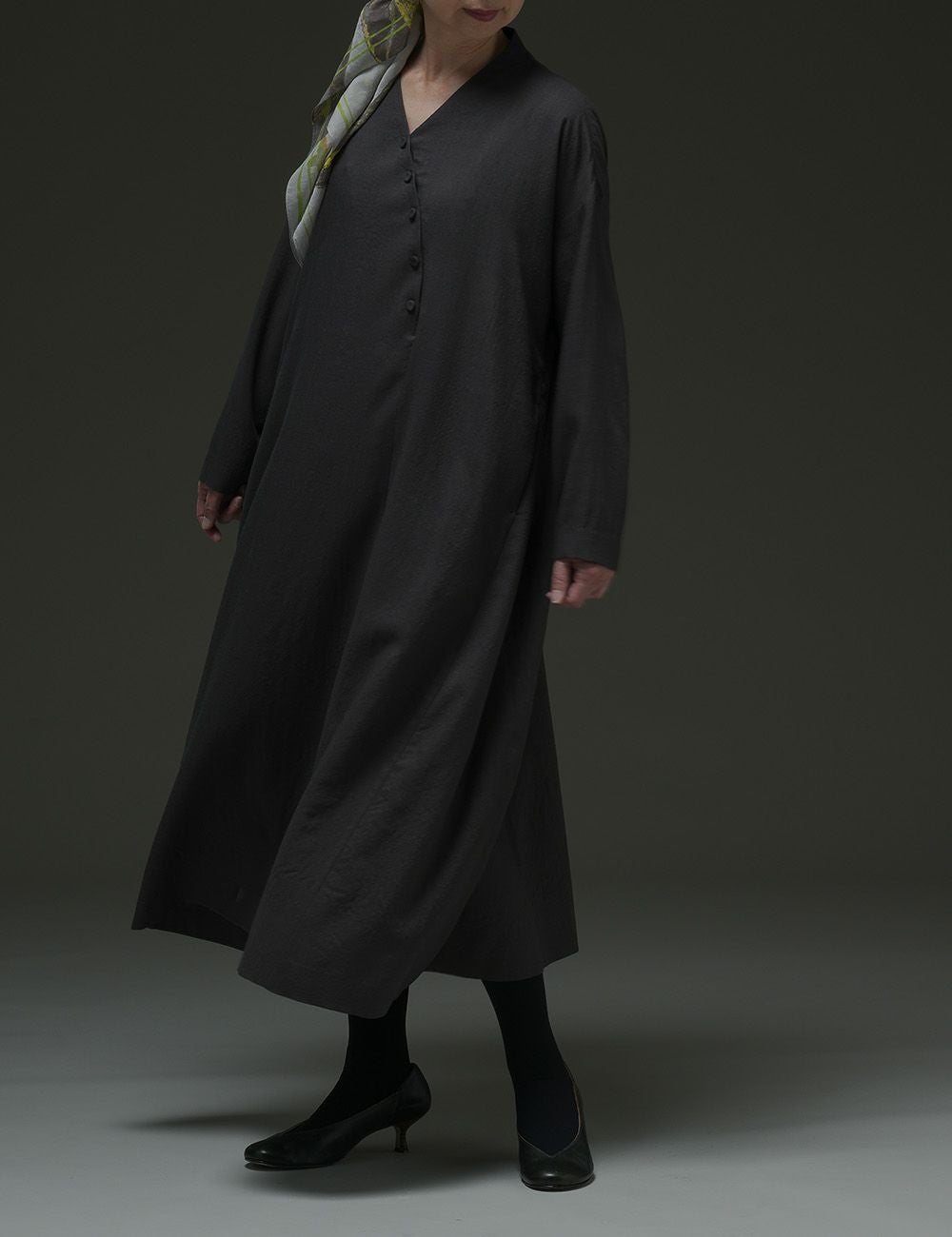 寒花ジャガードワンピース敦盛草（あつもりそう） | 石見銀山 群言堂