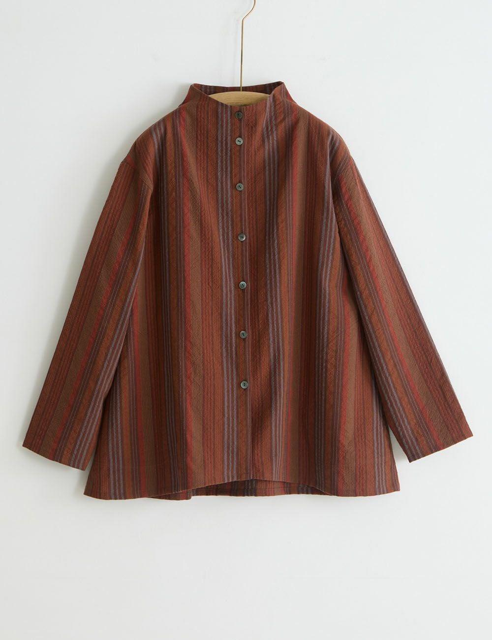 綿ウール縞ブラウス吾亦紅（われもこう） | 石見銀山 群言堂オンライン