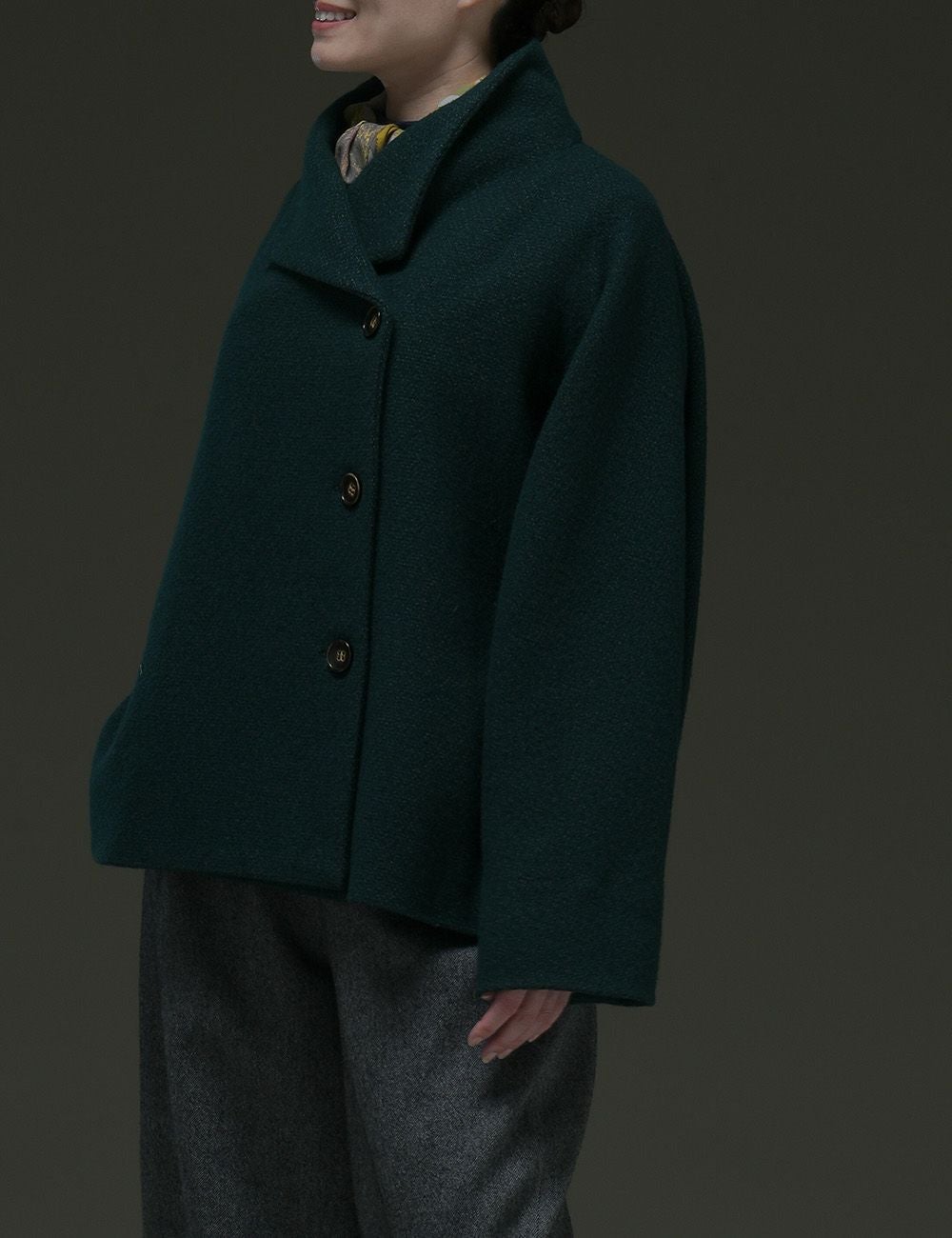 風呂敷包付き】綿ウール撚り杢ななこ織コート稗（ひえ） | 石見銀山 群