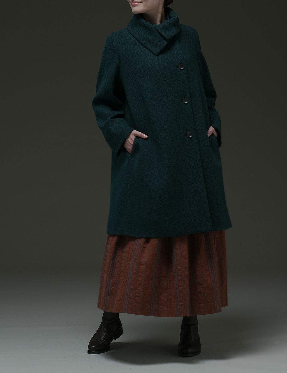 風呂敷包付き】綿ウール撚り杢ななこ織コート七実の木（ななみのき