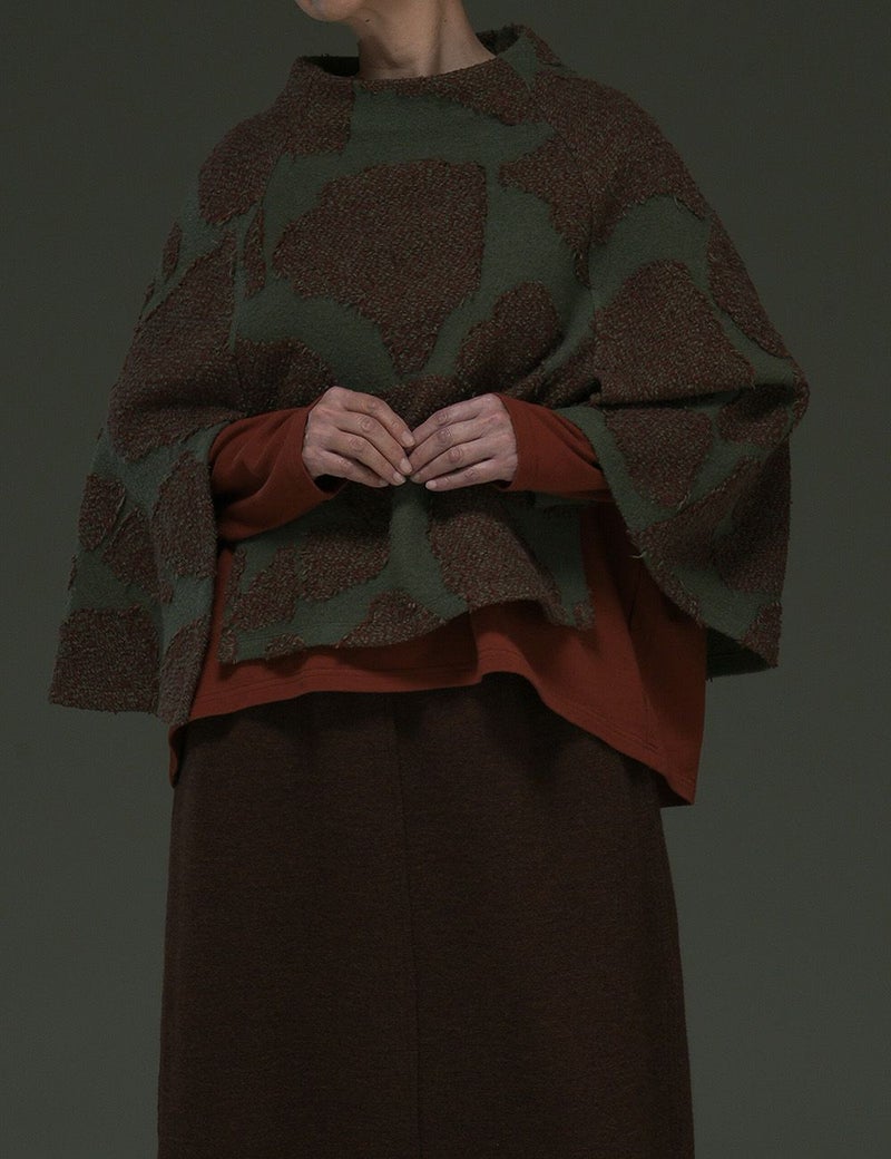 綿ウールいちょうジャガードベスト舞萩（まいはぎ）