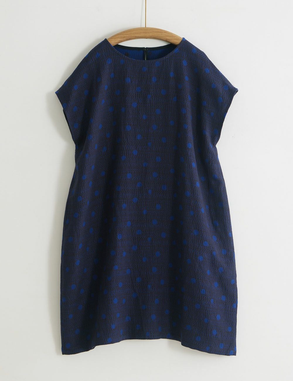 綿麻ドット刺子ジャガードチュニック蜆花（しじみばな） | 石見銀山 群