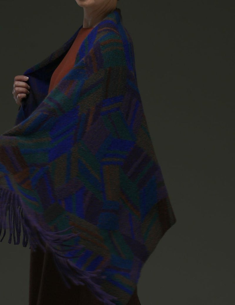 綿ウールストール朝氷柄