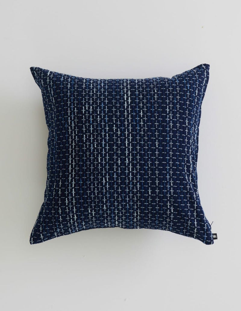 藍十字刺子クッションカバー