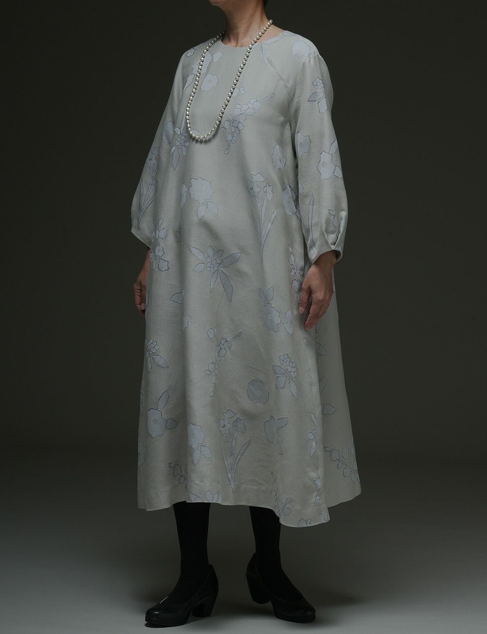 寒花ジャガードワンピース敦盛草（あつもりそう）