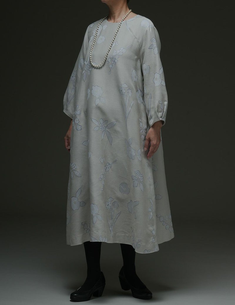 寒花ジャガードワンピース敦盛草（あつもりそう）