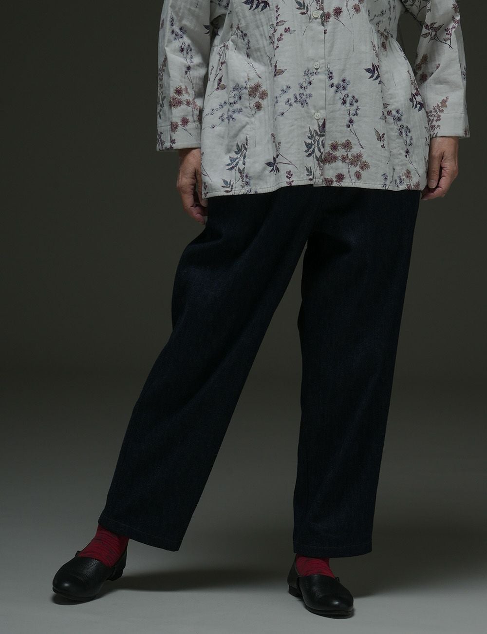 デニム裏起毛パンツ灰の木（はいのき）