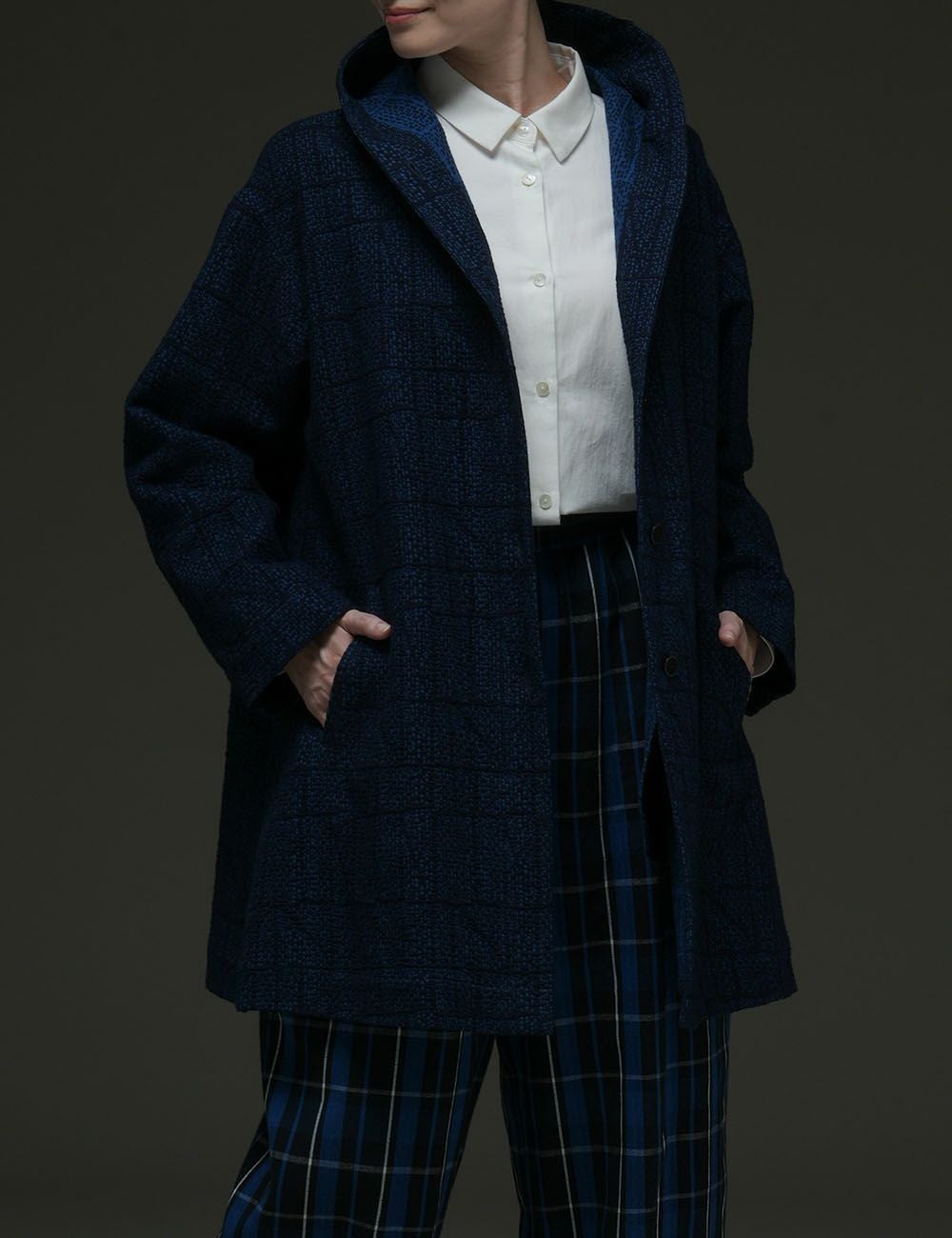 インディゴ刺子つぎはぎジャガードジャケット五茄（うこぎ） | 石見