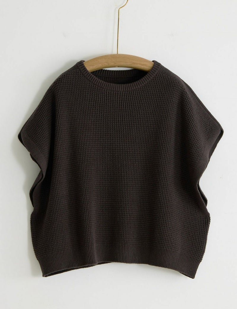 綿起毛ワッフルベスト三宝柑（さんぼうかん）